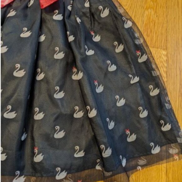 H&M SWAN DRESS FANCY CHRISTMAS PARTY OCCASION SIZE 4-5 Years BLACK SATIN FORMAL - Picture 6 of 6